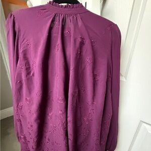 Torrid Size 2X Plum Embroidered Blouse